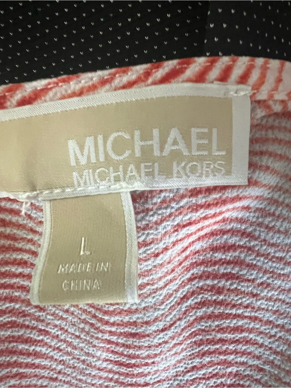 Michael Kors Coral Wave-Print Button Tie-Front Blouse 0104